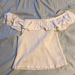 White off the shoulder crop top